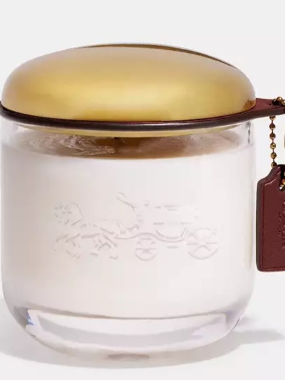 Coach Blown Glass Horse & Carriage Candle W/Brass Lid & Hangtag - Picture 4 of 6